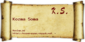 Kozma Soma névjegykártya